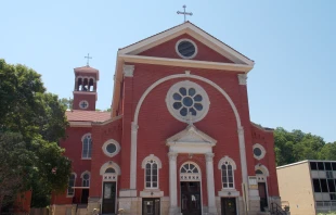 Holy Ghost Catholic Church in Dubuque, Iowa, is listed on the National Register of Historic Places. Credit: Farragutful, CC BY-SA 4.0, via Wikimedia Commons