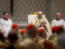 Pope Francis speaks at the Vatican's Easter Vigil, March 30, 2024