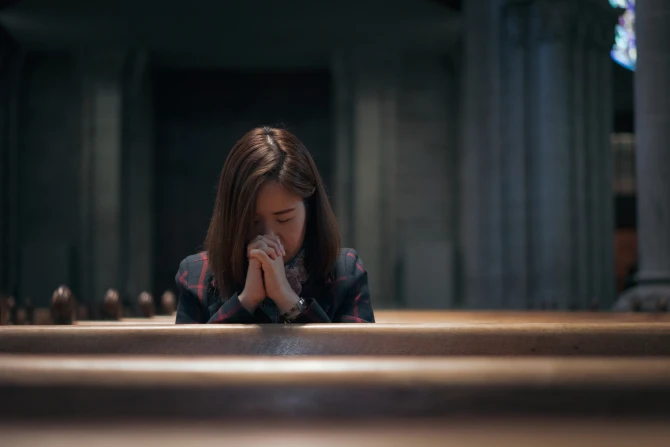 Praying in church