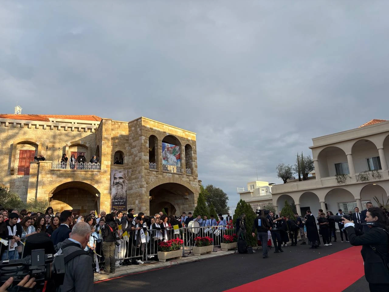 Pope Leo XIV visits De La Croix Hospital in Jal el Dib, Lebanon, on Dec. 2, 2025. | Credit: AIGAV pool.