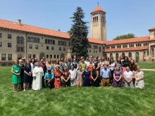 Participants in the Institute for Catholic Liberal Education's Catholic Educator Formation and Credential Program at the headquarters of the Archdiocese of Denver.