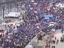 Students for Life of America estimates that about 150,000 people attended the March for Life in Washington, D.C., on Jan. 21, 2022, based an analysis of a video of the marchers.