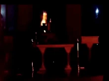 Flames visible inside St. Jane Frances de Chantal Catholic Parish in Bethesda, Maryland, on July 10, 2022.