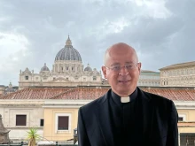 Cardinal Péter Erdő at a press conference for the International Eucharistic Congress in Budapest, June 14, 2021.