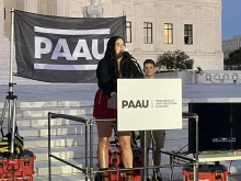 Terrisa Bukovinac speaks at a rally launching the The Progressive Anti-Abortion Uprising in Washington, D.C., Oct. 1, 2021.