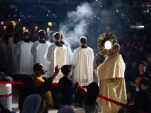 Eucharistic Adoration at Lucas Oil Stadium during the National Eucharistic Congress in Indianapolis, July 17-21, 2024.