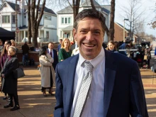 Catholic speaker John O’Leary stands on the set of “On Fire,” his biographical movie, on Dec. 8, 2023.