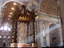 Bernini’s famous baldacchino in St. Peter’s Basilica.