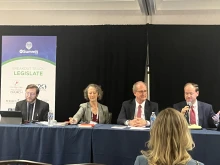 Panelists discuss religious persecution in the West at the International Religious Freedom (IRF) Summit in Washington, D.C., on Feb. 4, 2025. From left to right: Rabbi Emile Ackermann, a co-founder of Ayeka; Janet Buckingham, the director of global advocacy at the World Evangelical Alliance; Todd Huizinga, a senior fellow at the Religious Freedom Institute; Alliance Defending Freedom International Legal Counsel Sean Nelson.