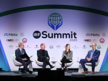 Panelists at the International Religious Freedom Summit discuss religious freedom hopes for President Donald Trump’s second term on Feb. 4, 2025. From left to right: Moderator Brett Scharffs, director of the International Center for Law and Religion Studies at Brigham Young University. Panelists: David Beasley, former executive director of the United Nations’ World Food Programme (2017-2023); Annie Boyajian, co-president of Freedom House; Scott Flipse, director of policy and media relations for the Congressional-Executive Commission on China.