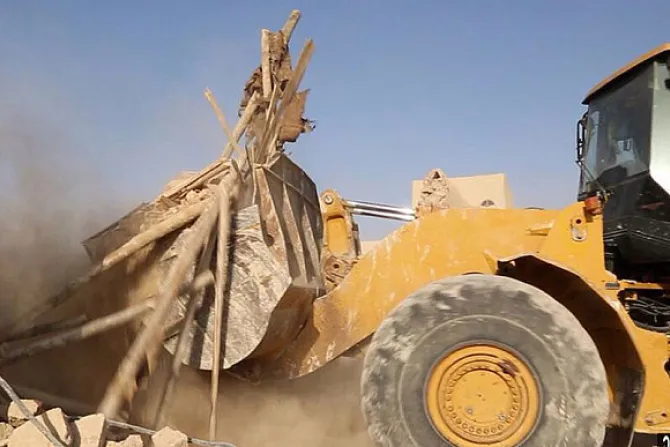 isis destroys christian monastery   released image