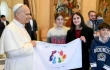 The pope with boys and girls from Italian Catholic Action on Dec. 18, 2025.