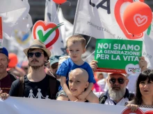 Participants in Italy's pro-life demonstration in Rome on May 21, 2022.