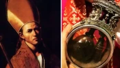 St. Januarius (left) and the relic of the blood of St. Januarius.