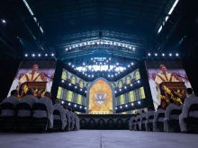Cardinal Luis Antonio Tagle presides over the closing Mass of the National Eucharistic Congress in Lucas Oil Stadium on July 21, 2024, in Indianapolis.