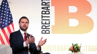 U.S. Vice President JD Vance participates in a fireside chat with Breitbart Washington Bureau Chief Matt Boyle at the Andrew W. Mellon Auditorium on Nov. 20, 2025, in Washington, D.C.