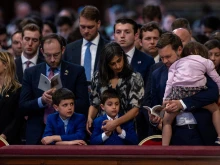U.S. Vice President JD Vance (right) and his family attend the Vatican’s Liturgy of the Lord’s Passion in St. Peter’s Basilica on Good Friday, April 18, 2025.
