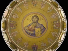 Dome of the Church of the Holy Sepulchre in Jerusalem, featuring Christ Pantocrator.
