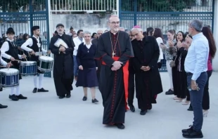 Cardinal Pierbattista Pizzaballa visits a kindergarten in Haifa. Credit: Latin Patriarchate of Jerusalem