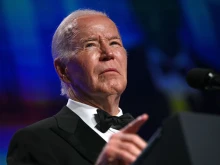 President Joe Biden speaks during the White House Correspondents dinner at the Washington Hilton in Washington, D.C., on April 27, 2024.
