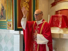  Father José Giner, 94, says Mass twice a day.