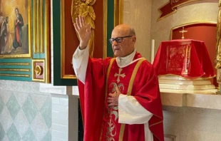  Father José Giner, 94, says Mass twice a day. Credit: Father José Giner