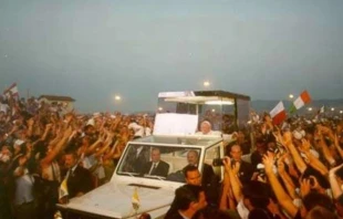 St. John Paul II in the popemobile amid the enthusiasm of 2 million young people at World Youth Day in 2000. Credit: Vatican Media/Osservatore Romano