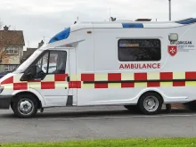 An Order of Malta ambulance in Dublin, Ireland. 