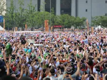 Pope Francis beatifies Paul Yun Ji-Chung and 123 companion martyrs in Seoul Aug. 16, 2014. 