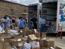 Catholics arrange aid for St. Pius X parish in Ragley, Louisiana. 