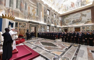 Pope Leo XIV addresses employment consultants on Dec. 18, 2025, at the Vatican. Credit: Vatican Media