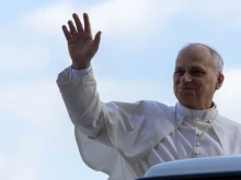 Pope Leo XIV waves to pilgrims gathered at his general audience on Oct.25, 2025.