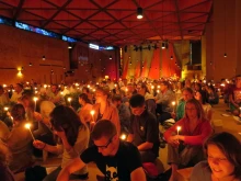 A prayer meeting organized by the Taizé community.