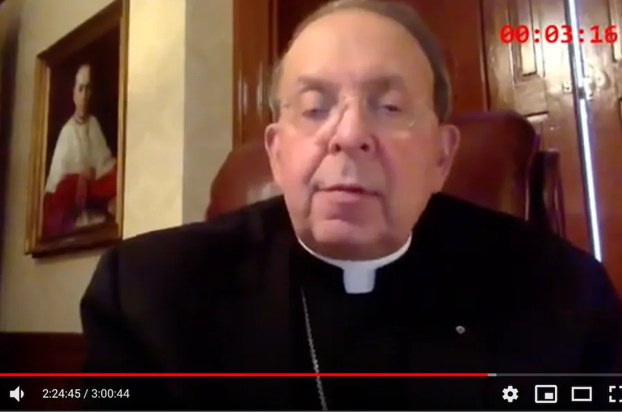 Archbishop William Lori of Baltimore offers remarks during the 2020 virtual meeting of the U.S. bishops' conference. ?w=200&h=150