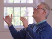 “I have heard some great sermons throughout my life on truth and on goodness, [but] not enough on beauty yet,” says the celebrated Scottish composer Sir James MacMillan, shown here conducting The Catholic University of America Chamber Choir on April 9, 2025.