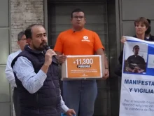 Demonstration outside the Nicaraguan embassy in Mexico.