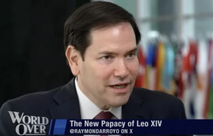U.S. Secretary of State Marco Rubio speaks with EWTN News anchor Raymond Arroyo on “The World Over with Raymond Arroyo” on Aug. 7, 2025. Credit: “The World Over with Raymond Arroyo”/Screenshot