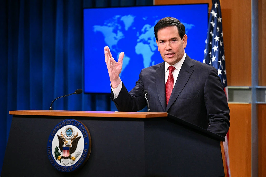 U.S. Secretary of State Marco Rubio speaks during an end-of-year press conference in the State Department Press Briefing Room in Washington, D.C., on Dec. 19, 2025.?w=200&h=150