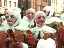 Mardi Gras celebration in Binche, Belgium.