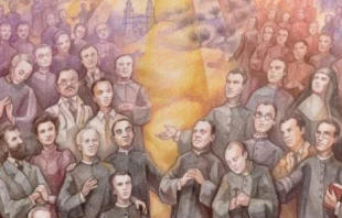 Detail of the commemorative painting of the 124 martyrs of Jaén, Spain, beatified in 2025. Credit: Diocese of Jaén