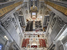 Pope Leo XIV leads the Church’s commemoration for his papal predecessor and 142 other bishops who died in the past year on Nov. 3, 2025, in St. Peter’s Basilica at the Vatican.
