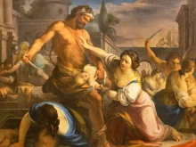 "Massacre of the Innocents," by Mariano Rossi (1731-1807), in the church Chiesa id san Giuseppe alla Lungara, Rome.