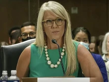Heidi Matzke, executive director of Alternatives Pregnancy Center in Sacramento, Calif., speaks to members of the U.S. Senate on July 12, 2022.
