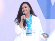 Hispanic pro-life advocate Mayra Rodriguez speaks to a crowd of over 300,000 during Mexico’s “March for Women and Life,” on Oct. 3 2021.