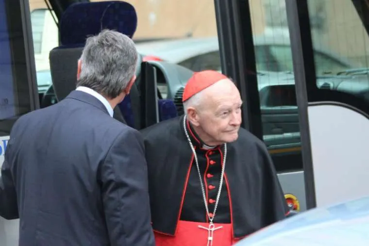 Then-Cardinal Theodore McCarrick arrives at the Vatican on March 5, 2013. CNA file photo.?w=200&h=150