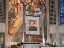 A portrait of Bl. Michael McGivney, unveiled Oct. 31 during the priest's beatification Mass. 
