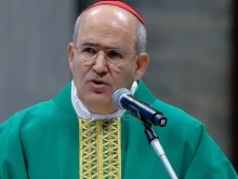 Cardinal José Tolentino de Mendonça delivers Pope Francis’ homily at a Mass for the Jubilee of Artists in St. Peter’s Basilica, Feb. 16, 2025.