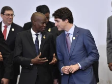 Jovenel Moïse (L) with Justin Trudeau in Lima, April 2018. Credit: Ministerio de Relaciones Exteriores de Peru via Flickr (CC BY-SA 2.0).