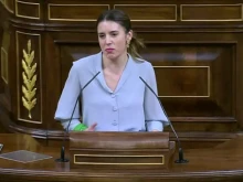 The minister of equality of Spain, Irene Montero, in the Congress of Deputies.