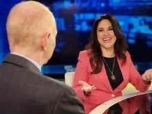 Montse Alvarado speaks with EWTN News Vice President and Editorial Director Matthew Bunson during a live broadcast of “EWTN News In Depth.”